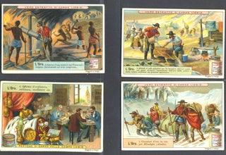 Item #25658 Set of 6 cards featuring gold and gold mining, for "Veritable Extrait de Viande...