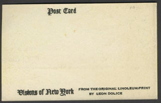 4 Original art postcards, New York City.