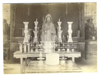 Chinese Laquered Coffin, and Shrine. 2 Albumen photographs.