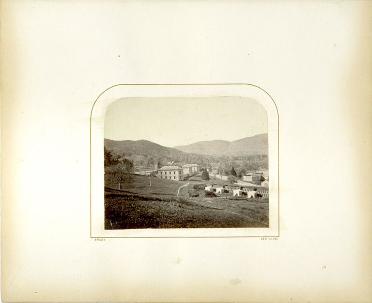 Item #25721 Signed photograph of West Point: embankment looking northeast. Mathew B. Brady, West Point, Photography.