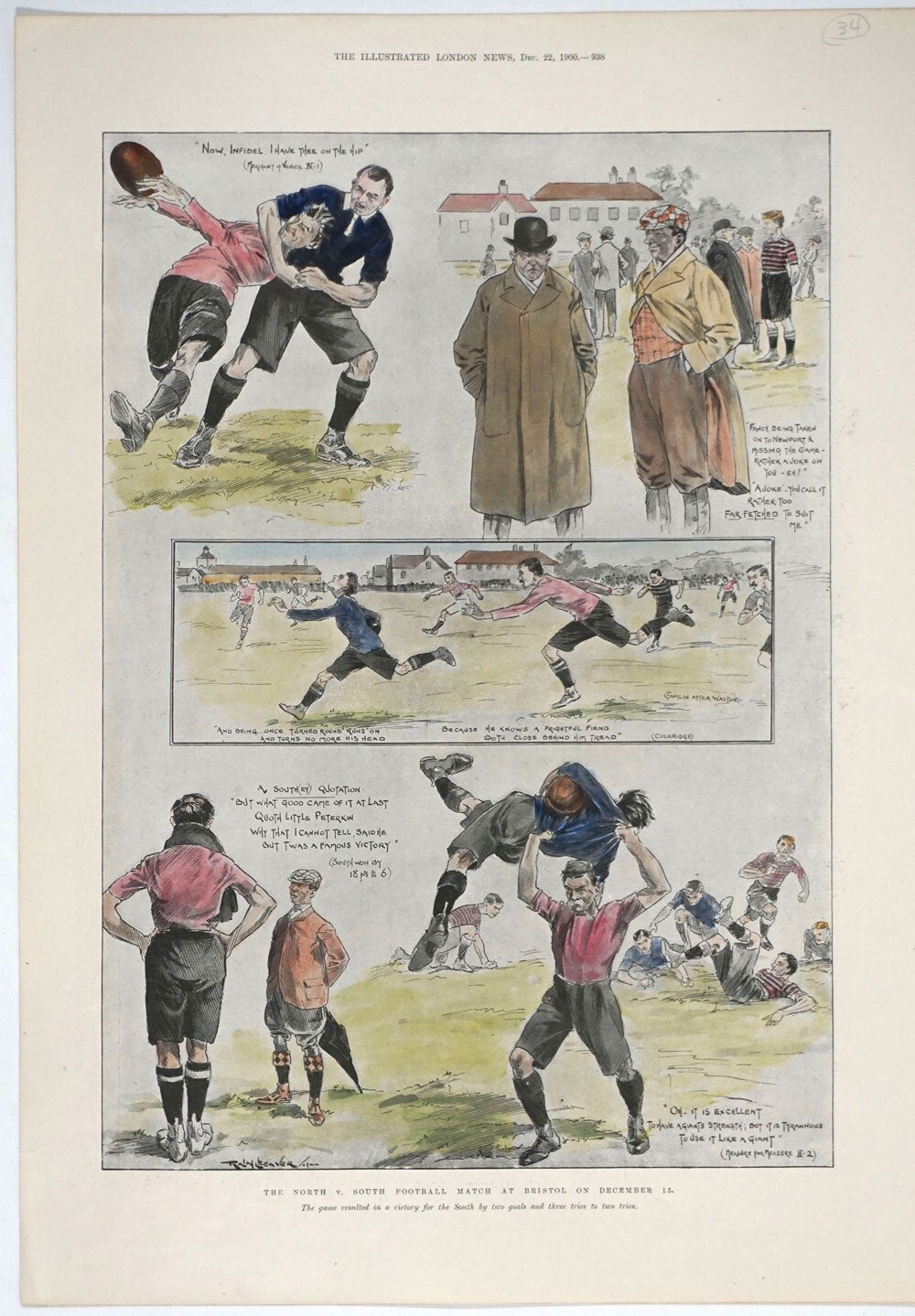 A collection of 49 antique Rugby prints, 1845 - 1931 | Rugby