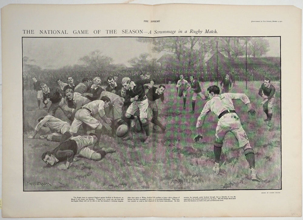 Classic Rugby Patterns A collection of 49 antique Rugby prints, 1845 - 1931 | Rugby