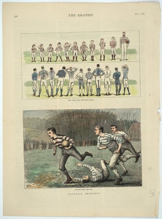 Item #25795 Football Sketches: Boys versus Men--The Rival Teams; Running with the Ball. W. B. Wollen