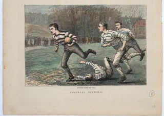Item #25796 Football Sketches. Running with the Ball. Rugby, W. C. Wollen