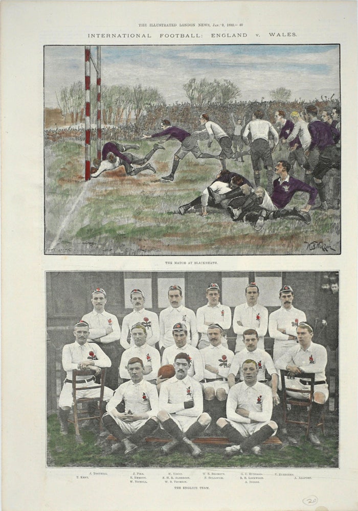 Item #25806 International Football: England v. Wales. The Match at Blackheath. A Photograph of the English Team. W. R. Wollem.
