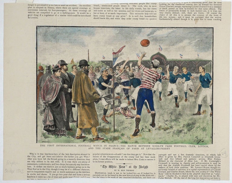 Item #25810 The First International Football Match in France - The Match between Rosslyn Park Football Club, London and the Stade Francais of Paris at Levallois-Perret. Meisenbach.
