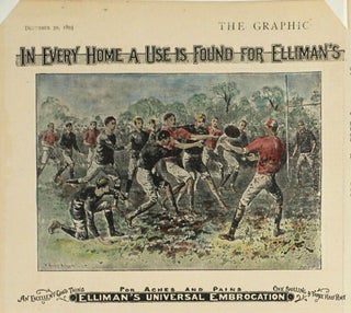 Item #25813 Elliman's Universal Embrocation, advertising a Rugby match. Rugby, W. Stanfield Sturgess