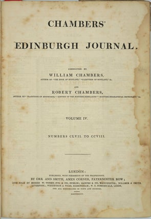 Item #25826 Chambers' Edinburgh Journal, Volume IV, with article, "Mutiny of the Bounty" William...