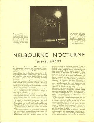 Melbourne by Night Photographed by W. L. Lucke-Meyer.