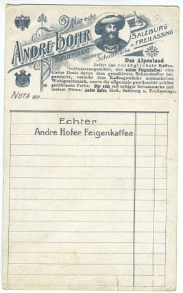 Sidney. Andre Hofer Fabriken, trade card.