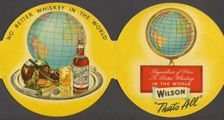 'The Wilson Atlas Pocket Edition. No Better Whiskey in the World'. Die cut advertising.