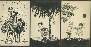 A series of a girl's hand-painted postcards with wealthy New York Society connections.