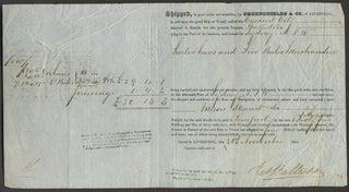 Item #25937 Sydney bound ship bill of lading, Crescent City under Captain Balliston. James Balliston