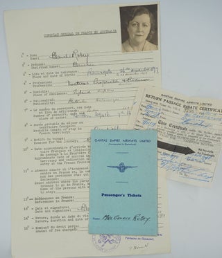 Australian tour 1939. Personal photograph album including itinerary and tickets, Qantas & Imperial Airways.