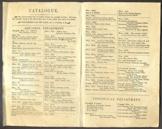 Catalogue of Animals at the Boston Aquarial and Zoological Gardens, Central Court, Washington Street. Cutting & Butler, proprietors.