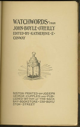 Watchwords from John Boyle O'Reilly.