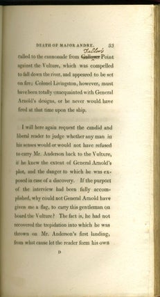 An Authentic Narrative of the Causes which led to the death of Major André, adjutant-general of His Majesty's forces in North America.