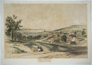 Item #25973 'Hobart Town from The New Town Road', Scarce color lithograph from 'Tasmania...