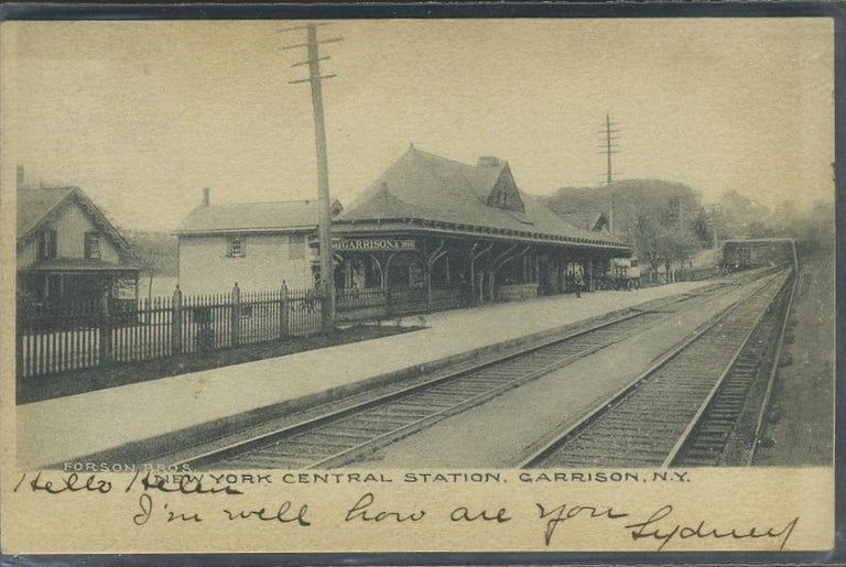Item #26006 New York Central Station, Garrison, N.Y. Forson Bros, Postcard.