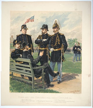 Item #26018 Staff and Line Officers [Full Dress] Chaplain & c. Chromolithograph. US Military, H....
