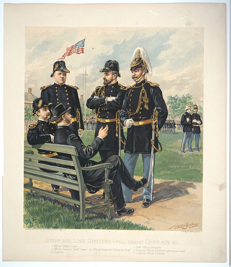Item #26018 Staff and Line Officers [Full Dress] Chaplain & c. Chromolithograph. US Military, H. A. Ogden, General Samuel B. Holabird.