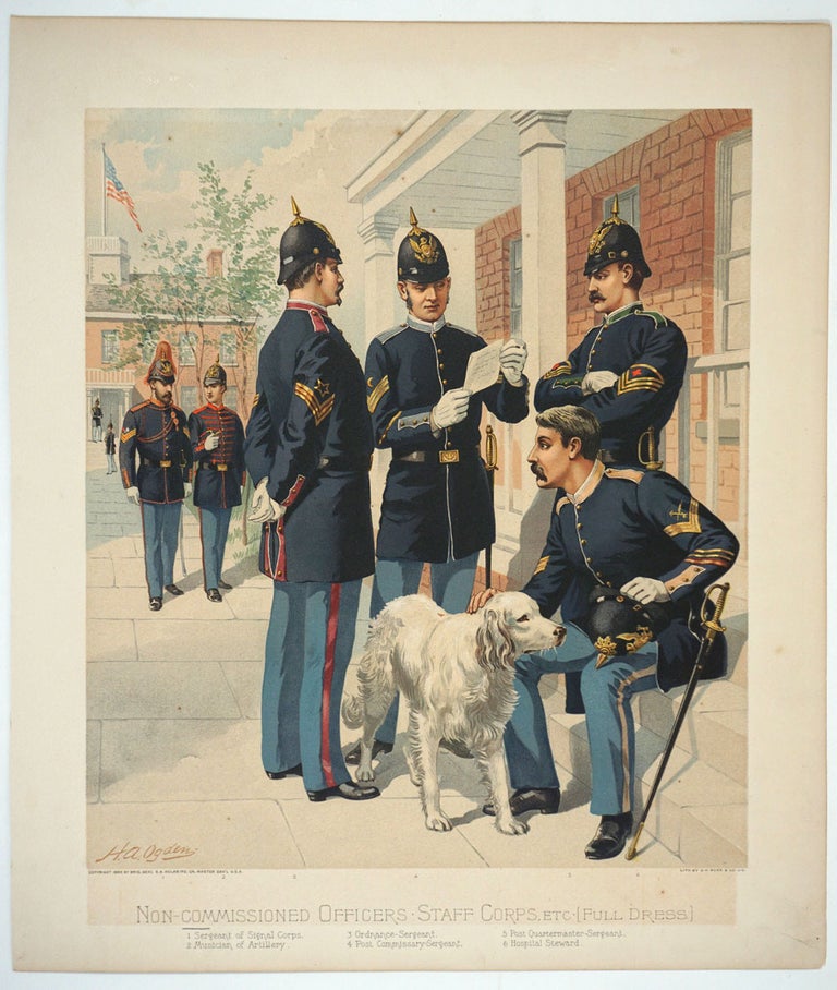 Item #26019 Non-Commissioned Officers, Staff Corps, etc [Full Dress]. Chromolithograph. US Military, H. A. Ogden, General Samuel B. Holabird.