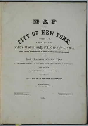 Item #26020 Map of the City of New York. Parts I & II. Showing the Streets, Avenues, Roads,...