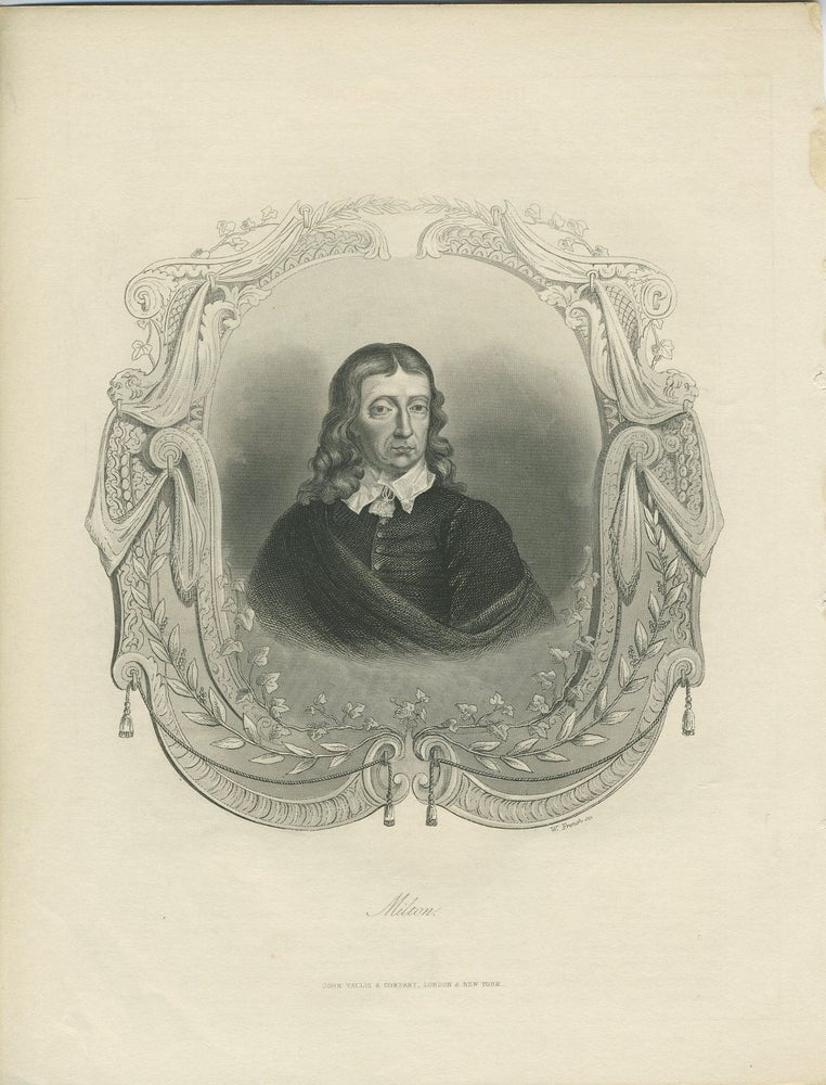Item #26059 Milton. Steel engraved portrait. John Milton.