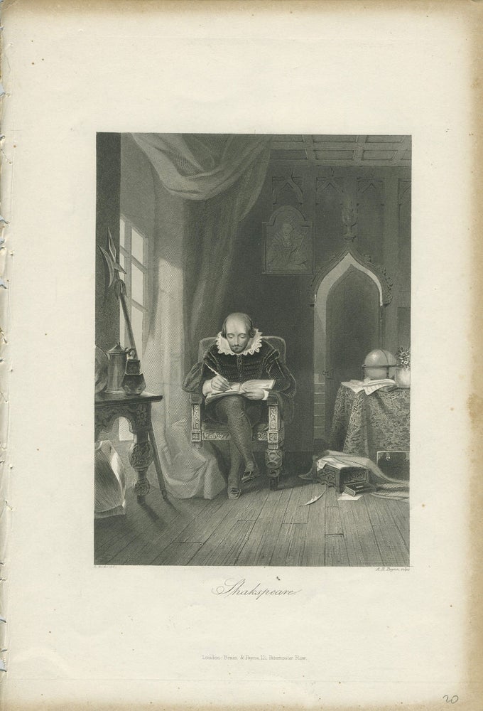 Item #26061 Shakespeare. Steel engraved portrait. William Shakespeare.