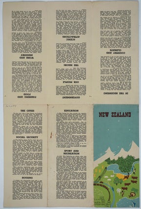 New Zealand, General Statistics. Folding Brochure with color map one side.