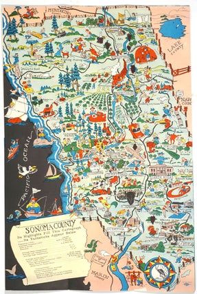 Item #26102 Pictorial map of Sonoma County. "Historic Sonoma County", Folding Brochure with...