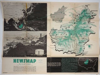 Item #26119 WWII Newsmap for the Armed Forces. Borneo. VE Day + 8 Weeks. WWII, Map