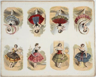 Item #26126 Ballerina/dance costumes. Chromolithograph proof sheet. Dance, Ballet