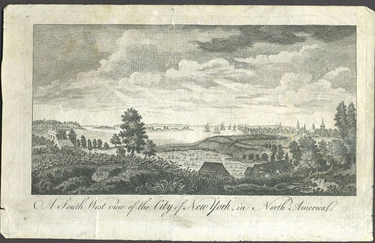 Item #26128 A South West View of the City of New York, in North America. Copper engraving. New York Ciry, Print.