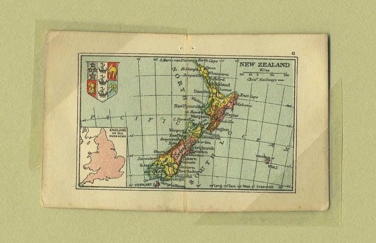 Item #26136 New Zealand Map from the Smallest Atlas ever Published. Edward Stanford.