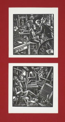 Item #26157 Tipping the abstemious printer [with] drunken printer. Woodblocks. Michael McCurdy