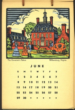 Famous Colonial Houses. 1941 Calendar.