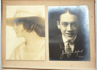 Album of portrait photographs of early Hollywood Silent movie stars, including signed Charlie Chaplin.