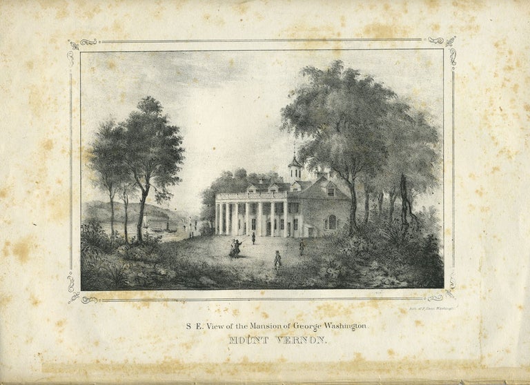 Item #26259 S. E. View of the Mansion of George Washington, Mount Vernon. Lithograph. Philip Haas, after Washington Hood.