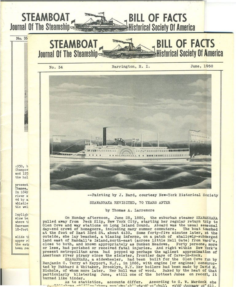 Item #26271 Journal of the Steamboat Historical Society of America. 2 issues, June & Sept. 1950.