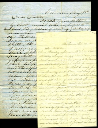Item #26273 American ship captain & sister in Melbourne in early 1860. Two Letters