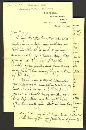 Item #26274 Living & surviving in "Bomb Alley", England. WWII Letter. Charles Collett, Ida Collett