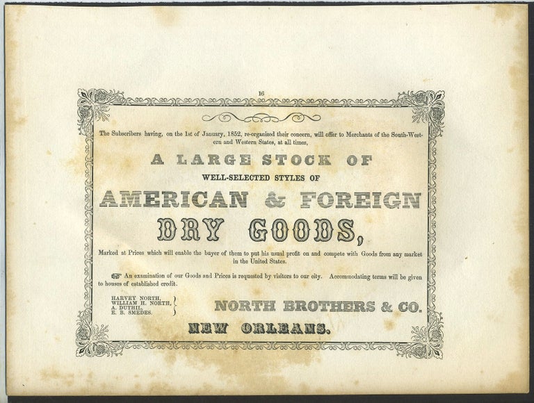 Item #26280 American & Foreign Dry Goods, North Bros., New Orleans. Trade handbill.
