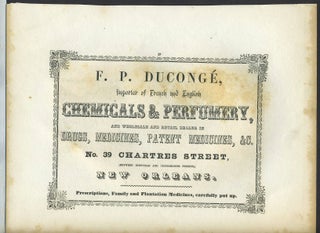 Item #26281 F. P. Duconge, perfume importer & maker of "plantation medicines", New Orleans. ...