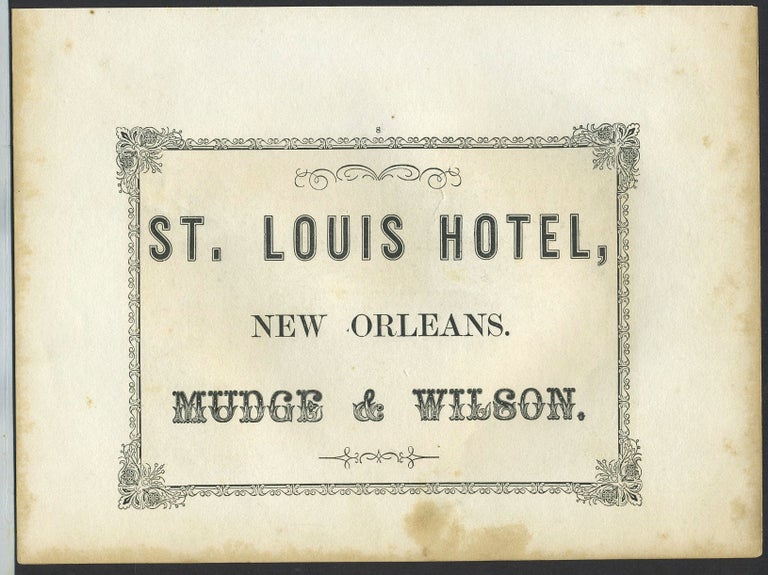 Item #26289 New Orleans 'St. Louis Hotel'. Trade handbill.