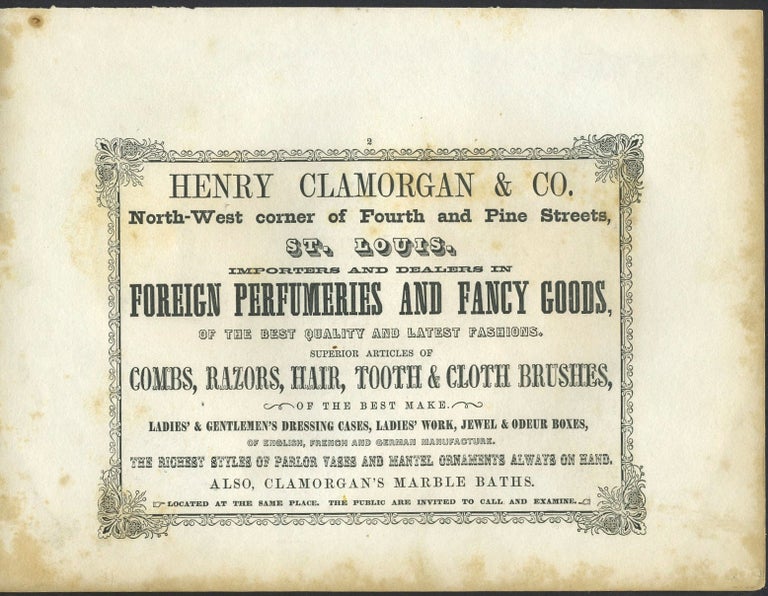 Item #26301 Foreign Perfumery and Fancy Goods, Henry Clamorgan & Co., St. Louis. Trade handbill.