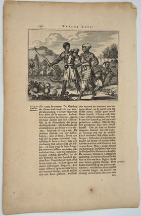 Item #26310 Native American Indians of the Hudson River, New Amsterdam. Engraving. Arnoldus...