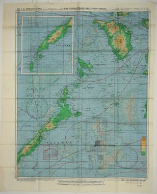 Item #26311 WWII US Army Air Force silk map, Philippine Series, No. C-41, Mindoro; No. C-42,...