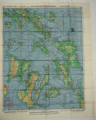 WWII US Army Air Force silk map, Philippine Series, No. C-41, Mindoro; No. C-42, Samar Island.