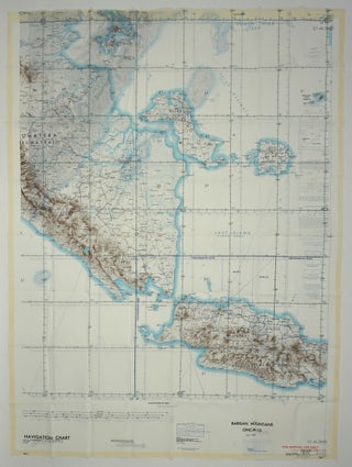 Item #26312 Vietnam War cloth map, Barisan Mountains, Indonesia ONC-M-10. Maps